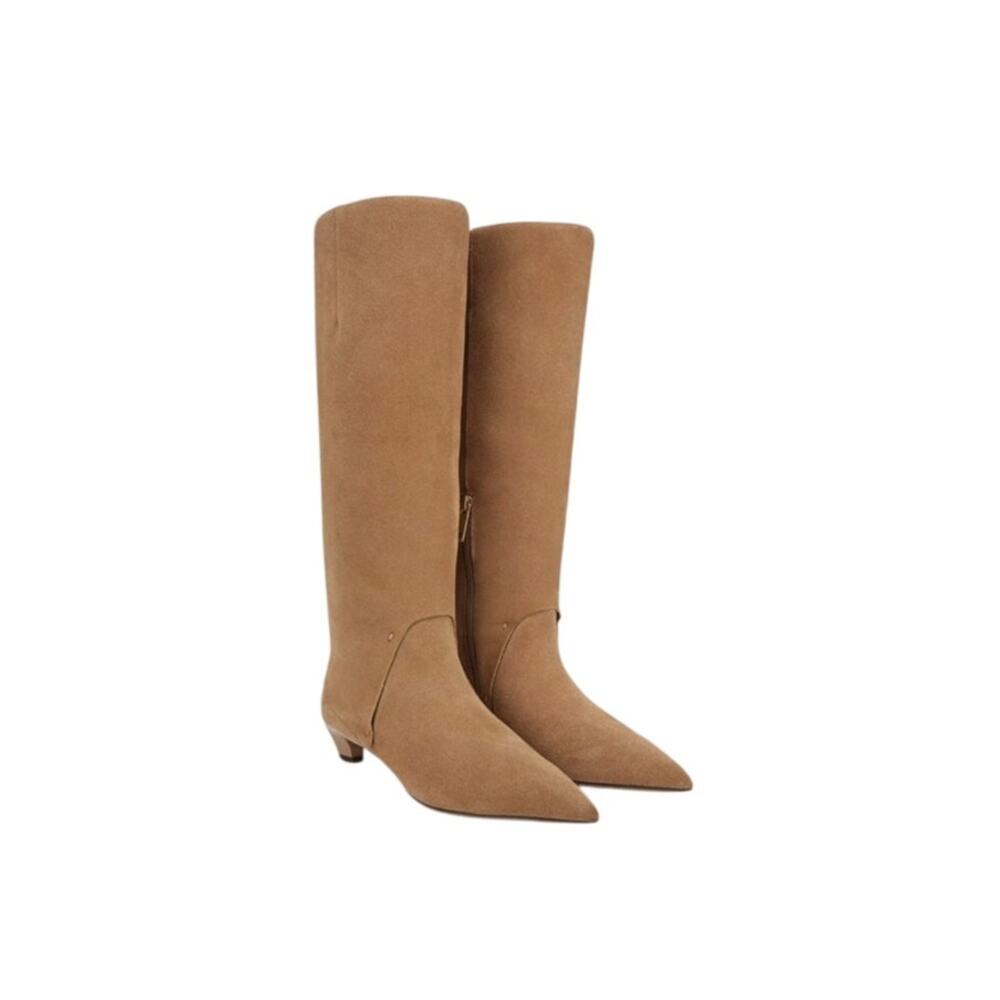 Franco Sarto Women's Martin Kitten Heel Pointed Toe Knee High Dress Boots